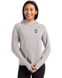 Idaho Vandals Cutter & Buck Adapt Knit Recycled Womens Heathered Hooded Pullover Polished Heather Front