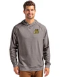 Bryant University Bulldogs Cutter & Buck Adapt Knit Recycled Mens Heathered Hooded Pullover Black Heather Front