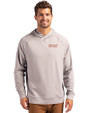 UOP Tigers Cutter & Buck Adapt Knit Recycled Mens Heathered Hooded Pullover Polished Heather Front