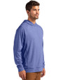 Kansas Jayhawks Cutter & Buck Adapt Knit Recycled Mens Heathered Hooded Pullover Tour Blue Heather Side