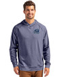 Old Dominion Monarchs College Vault - Cutter & Buck Adapt Knit Recycled Mens Heathered Hooded Pullover Navy Blue Heather Front