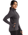 Virginia Military Institute Keydets Cutter & Buck Peshastin Fleece Recycled Womens Full Zip Jacket Black Heather Side