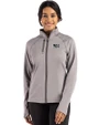 Jackson State Tigers Cutter & Buck Peshastin Fleece Recycled Womens Full Zip Jacket Elemental Grey Heather Front