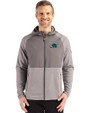 Tulane Green Wave Cutter & Buck Peshastin Fleece Recycled Mens Hybrid Jacket Elemental Grey Heather Front