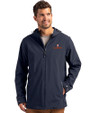 Illinois Fighting Illini Cutter & Buck Camano Everyday Stretch Recycled Mens Water Resistant Jacket Navy Blue Front