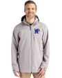Memphis Tigers Cutter & Buck Camano Everyday Stretch Recycled Mens Water Resistant Jacket Polished Medium Gray Front