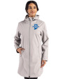 Indiana State Sycamores Cutter & Buck Camano Everyday Stretch Recycled Womens Water Resistant Jacket Polished Medium Gray Front