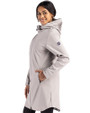 Indiana Hoosiers - Cutter & Buck Camano Everyday Stretch Recycled Womens Water Resistant Jacket Polished Medium Gray Side