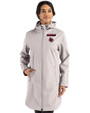 Louisville Cardinals Cutter & Buck Camano Everyday Stretch Recycled Womens Water Resistant Jacket Polished Medium Gray Front
