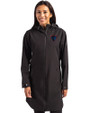 DePaul Blue Demons Cutter & Buck Camano Everyday Stretch Recycled Womens Water Resistant Jacket Black Front