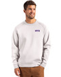 NYU Violets Cutter & Buck Roam Recycled Buttery-Soft Knit Mens Crew Neck Pullover Solitaire Front