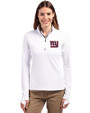 New York Giants Cutter & Buck Traverse Stretch Eco Quarter Zip Womens Pullover White Front