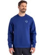 Seton Hall Pirates Cutter & Buck Roam Epic Versatility Recycled Crew Neck Mens Pullover Tour Blue Front