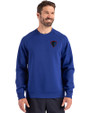 DePaul Blue Demons Cutter & Buck Roam Epic Versatility Recycled Crew Neck Mens Pullover Tour Blue Front