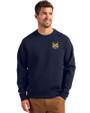 Quinnipiac Bobcats Cutter & Buck Roam Epic Versatility Recycled Crew Neck Mens Pullover Navy Blue Front