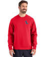 Ole Miss Rebels Cutter & Buck Roam Epic Versatility Recycled Crew Neck Mens Pullover Red Front