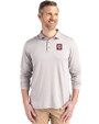 Indiana Hoosiers - Cutter & Buck Coastline Epic Comfort Recycled Mens Long Sleeve Polo CONCRETE Front