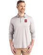 NC State Wolfpack Cutter & Buck Coastline Epic Comfort Recycled Mens Long Sleeve Polo CONCRETE Front