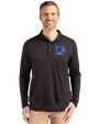 Memphis Tigers Cutter & Buck Coastline Epic Comfort Recycled Mens Long Sleeve Polo Black Front