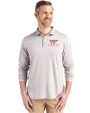 Virginia Tech Hokies Cutter & Buck Coastline Epic Comfort Recycled Mens Long Sleeve Polo CONCRETE Front