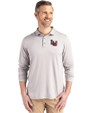 Lamar Cardinals Cutter & Buck Coastline Epic Comfort Recycled Mens Long Sleeve Polo CONCRETE Front