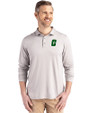 Charlotte 49ers Cutter & Buck Coastline Epic Comfort Recycled Mens Long Sleeve Polo CONCRETE Front