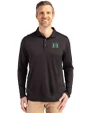 Hawaii Warriors Cutter & Buck Coastline Epic Comfort Recycled Mens Long Sleeve Polo Black Front