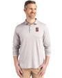 Stanford Cardinal - Cutter & Buck Coastline Epic Comfort Recycled Mens Long Sleeve Polo CONCRETE Front