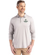 Colorado State Rams Cutter & Buck Coastline Epic Comfort Recycled Mens Long Sleeve Polo CONCRETE Front
