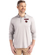 Louisville Cardinals Cutter & Buck Coastline Epic Comfort Recycled Mens Long Sleeve Polo CONCRETE Front