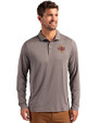 Midwestern State Mustangs Cutter & Buck Coastline Epic Comfort Recycled Mens Long Sleeve Polo Elemental Grey Front