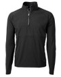 Cutter & Buck Adapt Recycled Soft Knit Stretch Mens Hybrid Quarter Zip Pullover  Black Mannequin