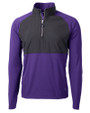 Cutter & Buck Adapt Recycled Soft Knit Stretch Mens Hybrid Quarter Zip Pullover  College Purple/Black Mannequin