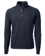 Cutter & Buck Adapt Recycled Soft Knit Stretch Mens Hybrid Quarter Zip Pullover  Navy Blue Mannequin