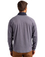 Cutter & Buck Adapt Recycled Soft Knit Stretch Mens Hybrid Quarter Zip Pullover  Navy Blue Heather/Navy Blue Back