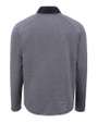Cutter & Buck Adapt Recycled Soft Knit Stretch Mens Hybrid Quarter Zip Pullover  Navy Blue Heather/Navy Blue Mannequin Back