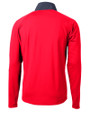 Cutter & Buck Adapt Recycled Soft Knit Stretch Mens Hybrid Quarter Zip Pullover  Red/Navy Blue Mannequin Back