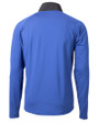 Cutter & Buck Adapt Recycled Soft Knit Stretch Mens Hybrid Quarter Zip Pullover  Tour Blue/Black Mannequin Back
