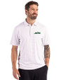 New York Jets Cutter & Buck Forge Epic Confidence Fine Line Stripe Stretch Recycled Mens Polo White/Polished Front