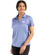 Pittsburgh Steelers Monochromatic Cutter & Buck Coastline Recycled Double Peached Womens Dolman Polo Hyacinth Front