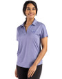 Jacksonville Jaguars Mono Cutter & Buck Coastline Epic Comfort Recycled Womens Dolman Polo Hyacinth Front
