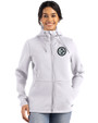 Pittsburgh Steelers Mono Cutter & Buck Roam Epic Versatility Recycled Womens Full Zip Hooded Jacket Solitare Front