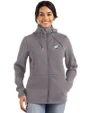 Philadelphia Eagles Cutter & Buck Roam Recycled Buttery-Soft Knit Womens Full Zip Hooded Jacket Elemental Grey Front