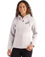Philadelphia Eagles Cutter & Buck Roam Recycled Buttery-Soft Knit Womens Full Zip Hooded Jacket Solitaire Front