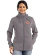 Chicago Bears Cutter & Buck Roam Recycled Buttery-Soft Knit Womens Full Zip Hooded Jacket Elemental Grey Front