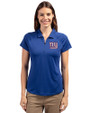New York Giants Cutter & Buck Forge Stretch Womens Short Sleeve Polo Tour Blue Front