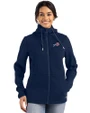 Buffalo Bills Americana Cutter & Buck Roam Recycled Buttery-Soft Knit Womens Full Zip Hooded Jacket Navy Blue Front