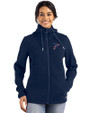 Atlanta Falcons Americana Cutter & Buck Roam Epic Versatility Recycled Womens Full Zip Hooded Jacket Navy Blue Front