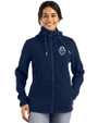 Vancouver Whitecaps FC Cutter & Buck Roam Epic Versatility Recycled Womens Full Zip Hooded Jacket Navy Blue Front