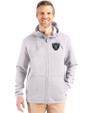  Las Vegas Raiders Mono Cutter & Buck Roam Epic Versatility Recycled Mens Full Zip Hooded Jacket Solitare Front